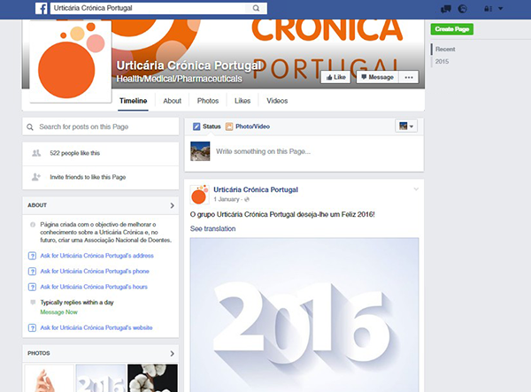 Comunidade Doentes Urticária Crónica Portugal